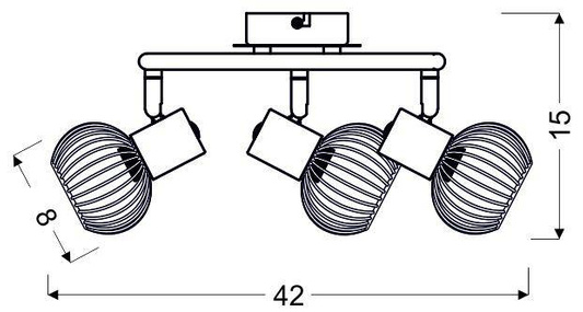 Spiral ceiling lamp 3X40W E14 black/chrome OSLO 98-61867