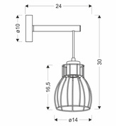 Lampe noire, applique simple Bernita 21-77059