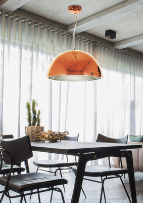 Plafonnier suspendu candellux amalfi 31-26392 e27 cuivre