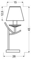 Tischlampe Nachttisch Chrom Lampenschirm weiß E14 Valencia Candellux 41-84609