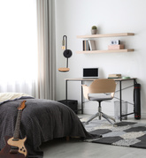 Schwarze Wandleuchte 1xE14 40cm BIPI-Schalter 21-76847