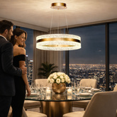 CASTILLO 60 lampa wisząca złoty 35W LED 3000, 4500, 6500K kryształki bezbarwne