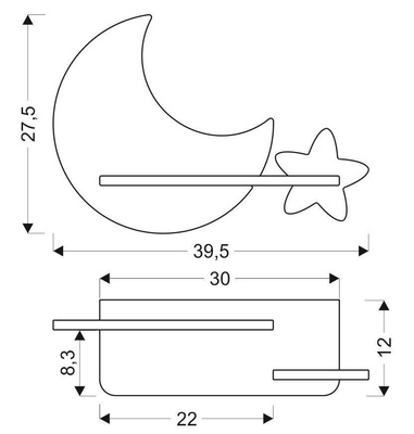 5W LED wall lamp for a child gray moon moon Candellux 21-75574
