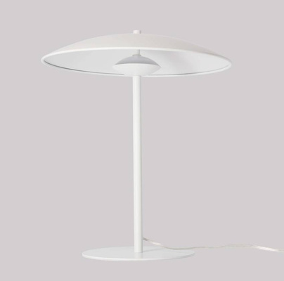 Table lamp LUND in Scandinavian style white plate shade minimalist lamp for living room and bedroom