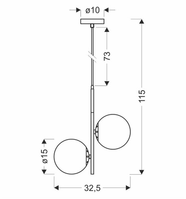 Suspension noir mat/or 2xE14 Duo 32-01269