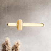 Lampa wisząca Puras ze szklaną ozdobą pozioma pojedyncza LED 15W 3000K do jadalni