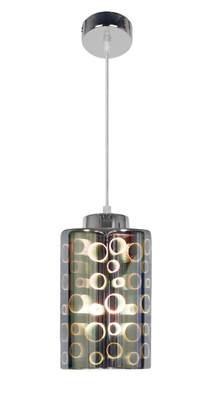 Hanging lamp chrome 3D shade adjustable height Nocturno Candellux 31-57686
