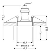 Ceiling luminaire frozen acrylic tube eyelet GU10 Candellux 2273679