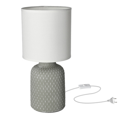 Tischlampe aus grauer Keramik für den Nachttisch Iner Candellux 41-79886