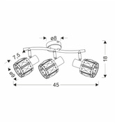 Dubai lampa sufitowa listwa czarny 3x40W E14 klosz różowy złoty kryszt transp