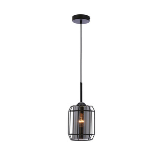 Jonera suspension noir 1X40 E27 abat-jour fumé 31-08428