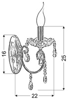 Single chrome wall sconce with crystals Aurora 1xE14 Candellux 21-96121