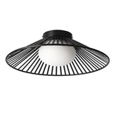 Lampă de tavan Sonte 40 neagră din sârmă cu abajur alb pentru living GX53