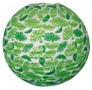 Green paper lampshade with leaves ball 35cm Cocoon Candellux 70-94011