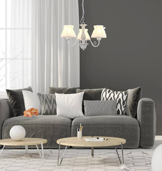 Hängelampe mit weißem Organzaschirm 340W E27 Zefir Candellux 33-73792