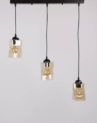 Hanging lamp black/amber strip 3xE27 Felis 33-00187