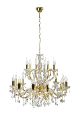 Lustre doré avec cristaux 18xE14 Maria Teresa 30-94615