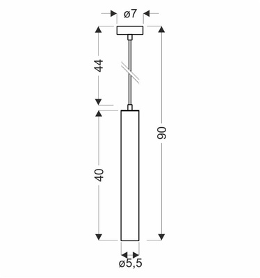 Hanging tube lamp black 40cm 1xGU10 Tubo31-78551