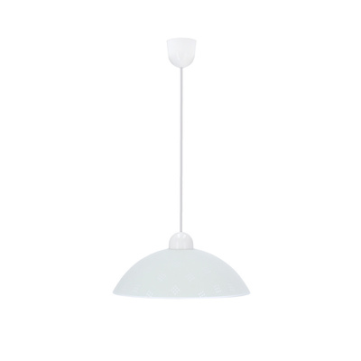 Fanusa Lampa Wisząca 1X60W E27 Klosz Biały Z Wzorem