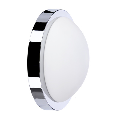 Plafonnier chrome 28cm salle de bain IP44 60W E27 Roda Candellux 11-9691