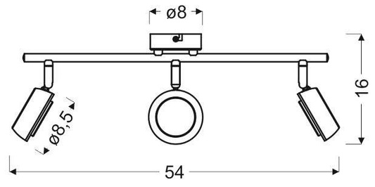 Wall lamp Candellux mild 93-66541 led strip gray 3000K
