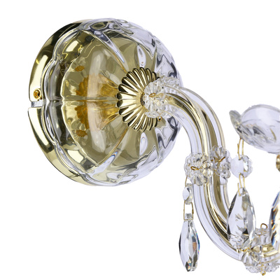 Aplică singură de perete auriu cu cristale Maria Teresa Candellux 21-95742