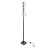 Lampa podłogowa Playa szklana transparentna czarna LED 15W 3000K z kloszami kula