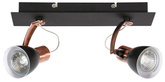 Bandă aplice de perete 2X50W GU10 negru/cupru MARKUS 92-37442-M