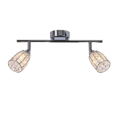 Shiba lampa sufitowa listwa chromowy 2x15w g9 klosz bezbarwny