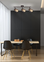 Plafonnier café or abat-jour ambre 3xE14 Canabera Candellux 93-82541