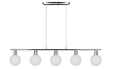 Hängelampe Chrom Kugelschirm 5xG9 Oden 35-03270