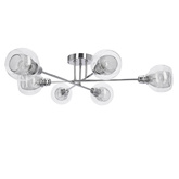 Plafonnier chromé avec un abat-jour en verre et un panier 6x40W Dixi Candellux 36-61362