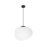Hanging lamp STONES 30 cm in Japandi style with white acrylic stone inspired shade minimalist ceiling lighting for living room E27