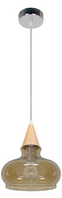 Suspension verre fumé abat-jour 60W E27 Enriks 1 Candellux 31-77783