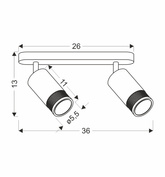 Lampa sufitowa Flin listwa 2-punktowa do salonu metalowa