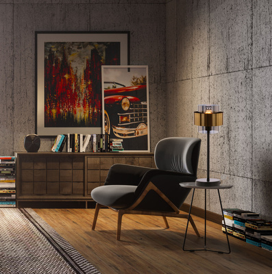 Spiega lamp black brass e27 colorless shade