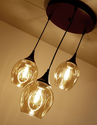 Ceiling lamp black/brown plate 3xE27 Aspa 33-00613