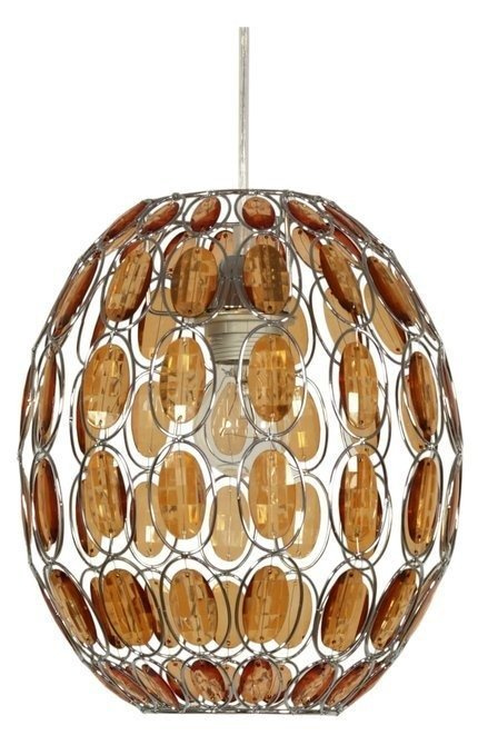 Orangefarbene Pendelleuchte mit Kristallen Selma 31-02860