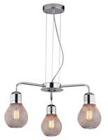 Lampa suspendata abajur din sarma cromata 3x60W reglabila Gliva Candellux 33-58539