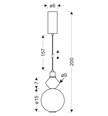 Lampa wisząca Flores szklana z ceramiczną ozdobą 7W LED 3000K do sypialni i salonu