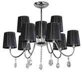 Suspensie crom/negru cu cristale 9x40W Sorento Candellux 39-38074 