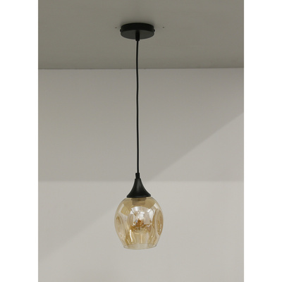 Schwarz/braune Glashängelampe Aspa 31-00583