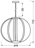 Lampa wisząca kula z pasków LED biały zimny 35W Cansas Candellux 31-43955