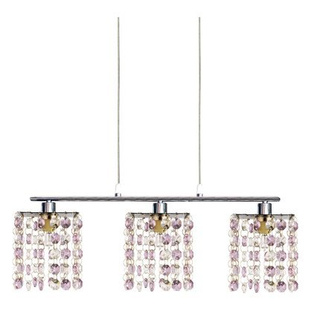 Lampă suspendată crom/cristale violet 3xG9 Classic 33-59270