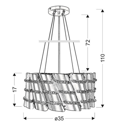 Lampe suspendue abat-jour en métal avec perles 60W Smile Candellux 31-40633