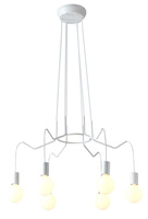 Suspension ceiling lamp white matt luminaire 6x40W Basso Candellux 36-71026