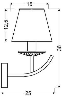Patin wall lamp + organza lampshade 40W E14 Valencia Candellux 21-84012