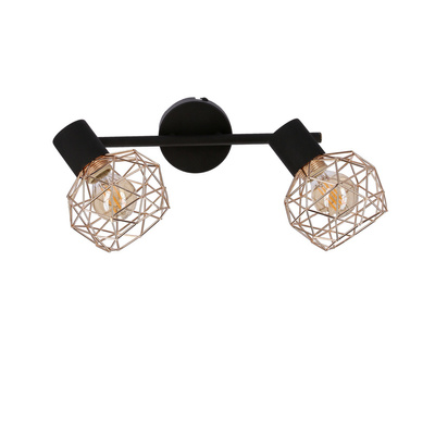 Ceiling lamp wall slat black copper shade Acrobat 92-22202