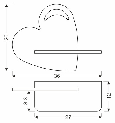 Applique étagère bleue HEART LED 5W 4000K IQ KIDS