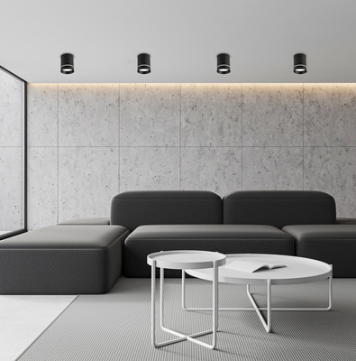 Lampa sufitowa tuba natynkowa czarna GU10 metalowa